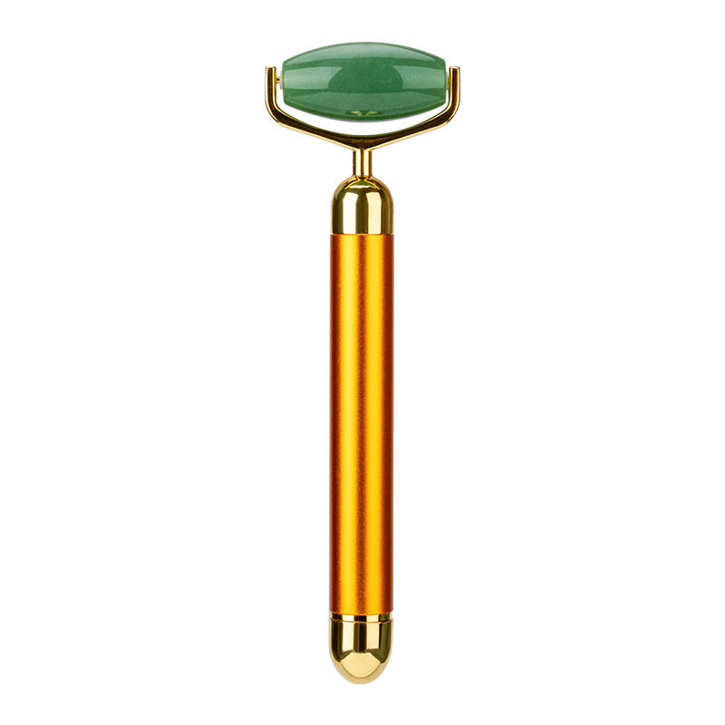 Electric Jade Roller Face Stick – Golden Beauty Massager for Lifting & Firming